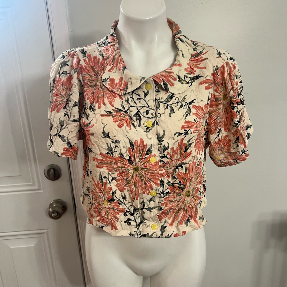 Floral Puff Sleeve Blouse